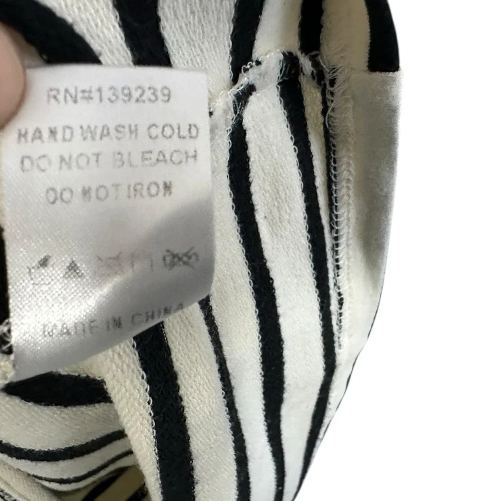 Pomander Place Womens Long Sleeve Striped  Knit Shirt Dress Sz XL Cream Black - Picture 5 of 7